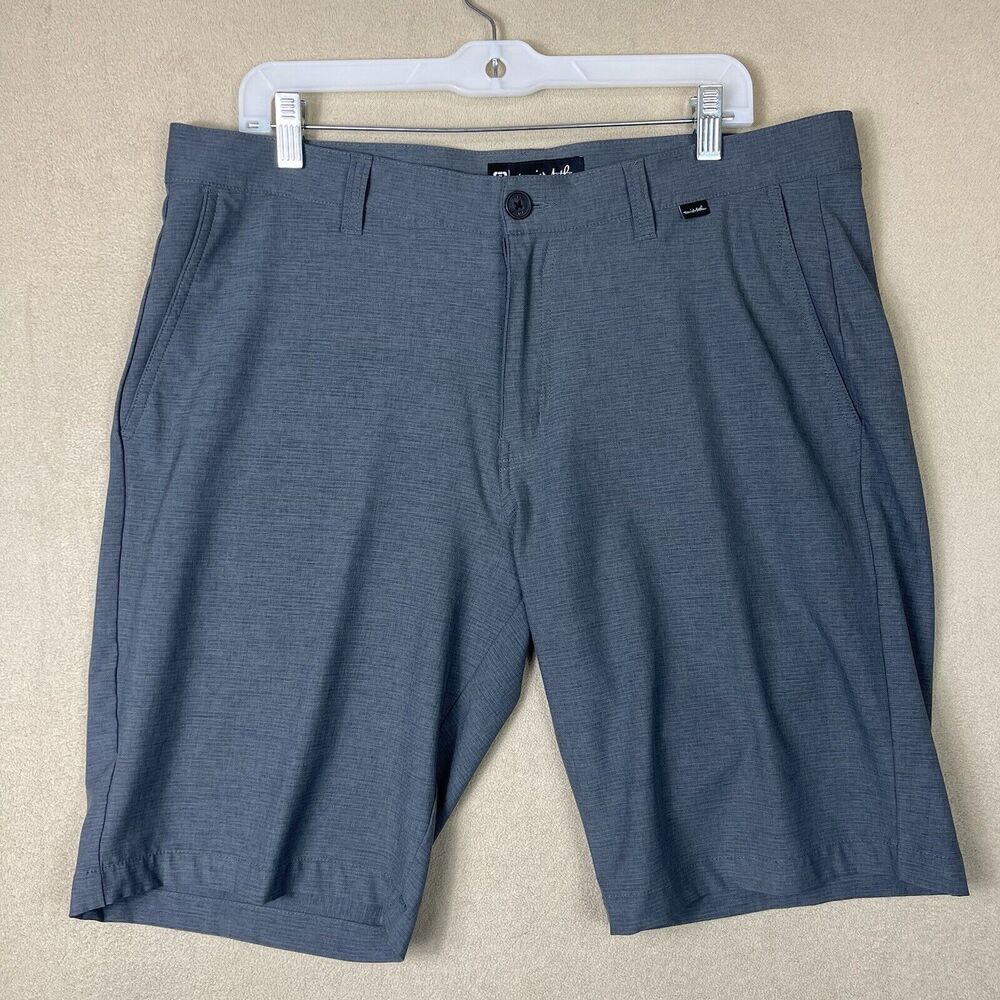 Travis Mathew Shorts Mens 36 Gray Golf Golfing Rugby Preppy Short Adultf
